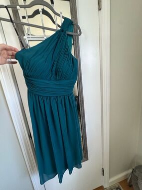 Donna Morgan Teal One-Shoulder Cocktail Dress